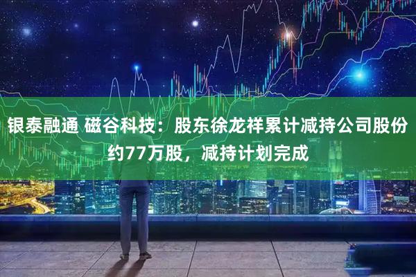 银泰融通 磁谷科技：股东徐龙祥累计减持公司股份约77万股，减持计划完成