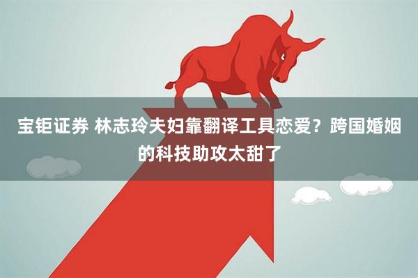 宝钜证券 林志玲夫妇靠翻译工具恋爱？跨国婚姻的科技助攻太甜了